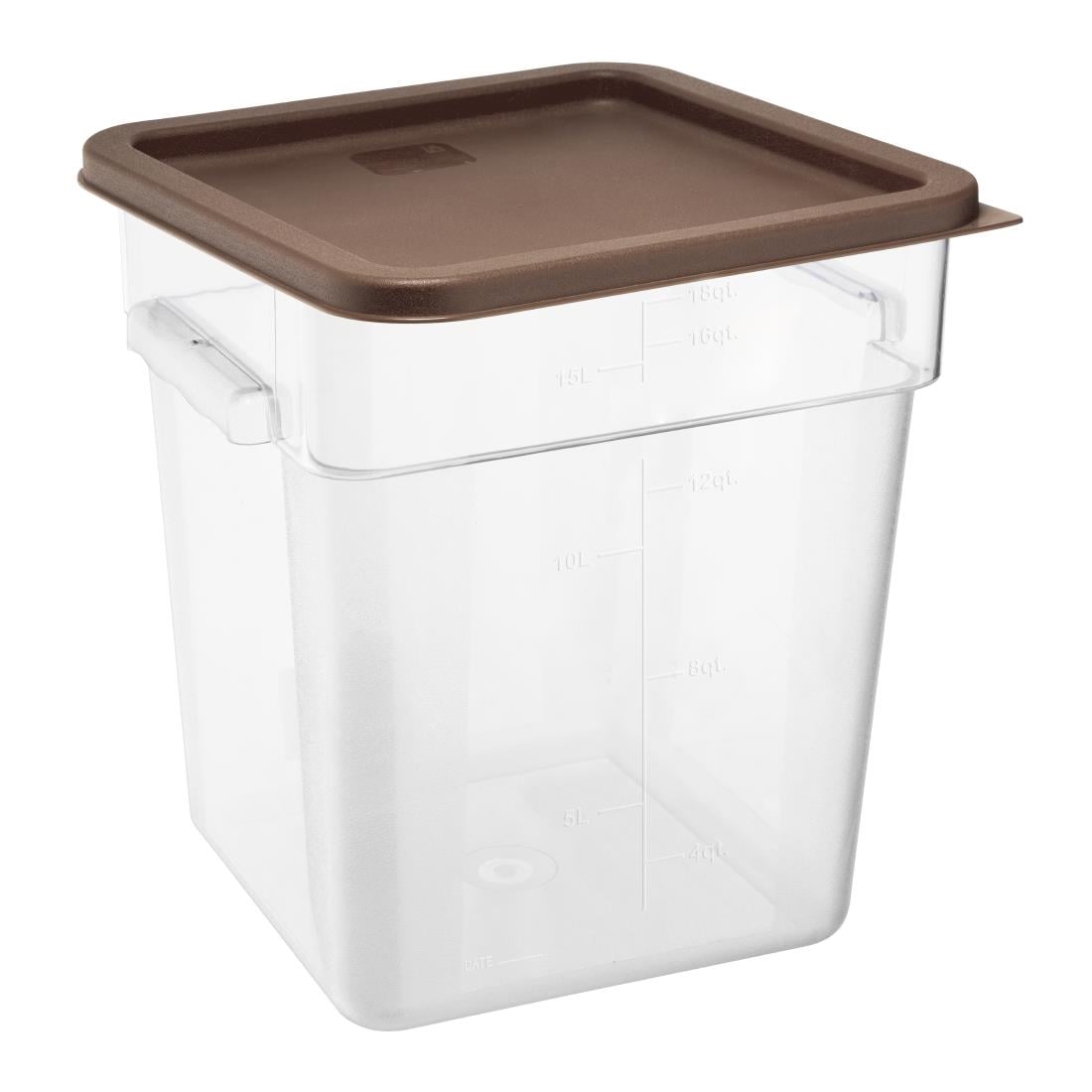 Hygiplas Square Food Storage Container Lid Brown Large HY424 - Image 4