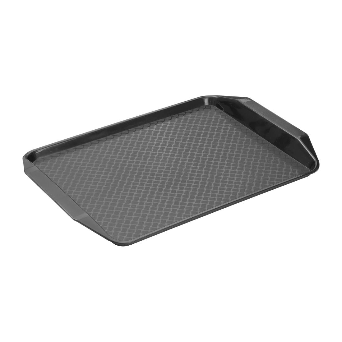 Olympia Kristallon PP Rectangular Handled Tray Black 435x300mm HY809