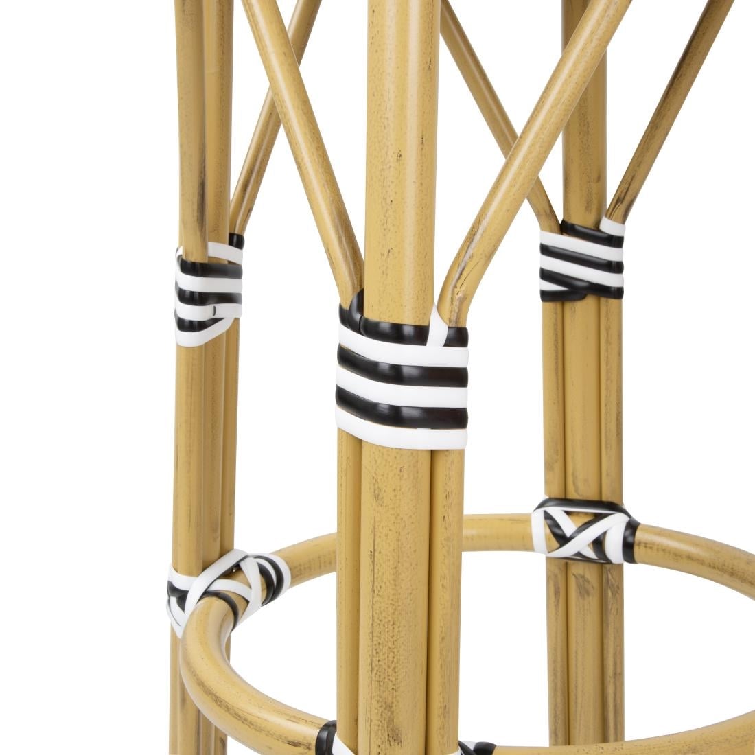 Bolero Parisian Style PE Rattan Bar Stools Black (2 Pack) HZ144 - Image 3