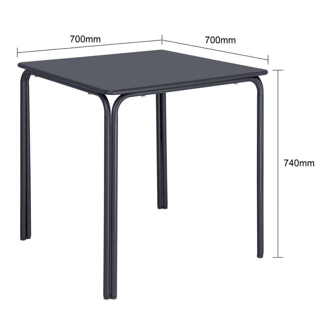 Bolero Adeline Steel Square Table 700mm Slate Blue HZ355 - Image 4