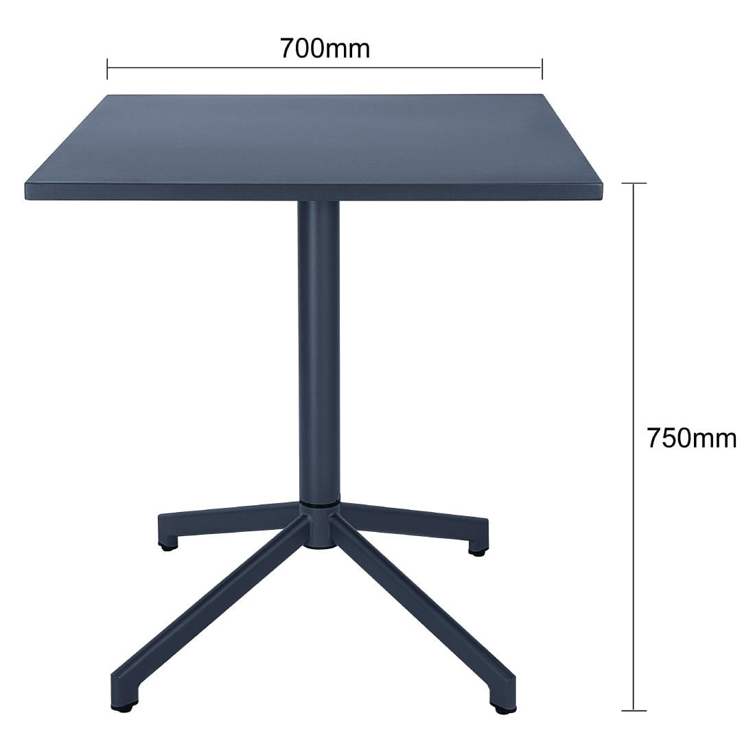 Bolero Porto Folding Table Slate Blue 700x750mm HZ375 - Image 6