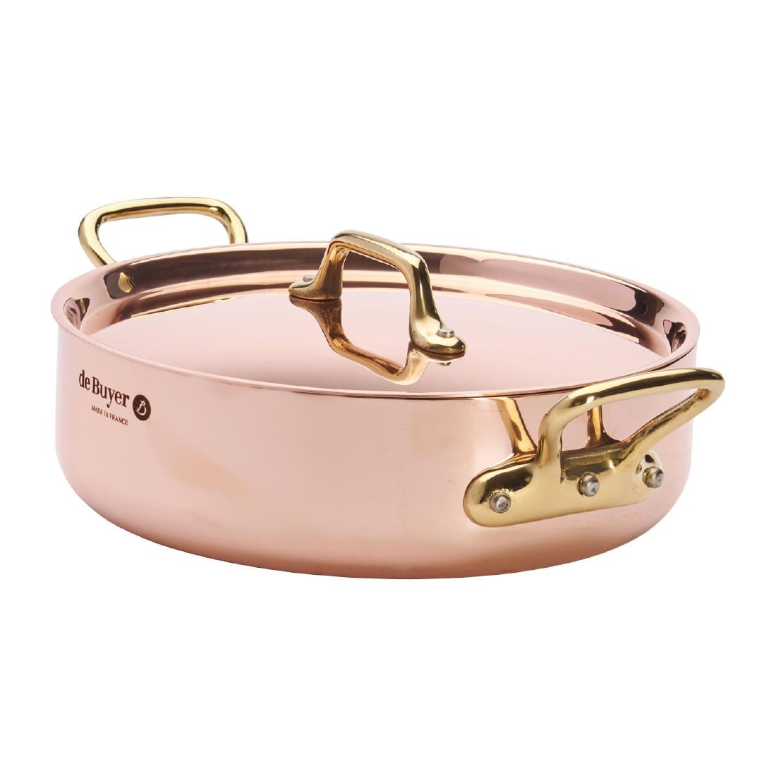 De Buyer Inocuivre Saute Pan with Lid Brass 20cm HZ624 - Image 2