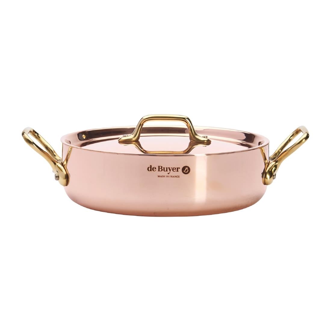 De Buyer Inocuivre Saute Pan with Lid Brass 20cm HZ624 - Image 3