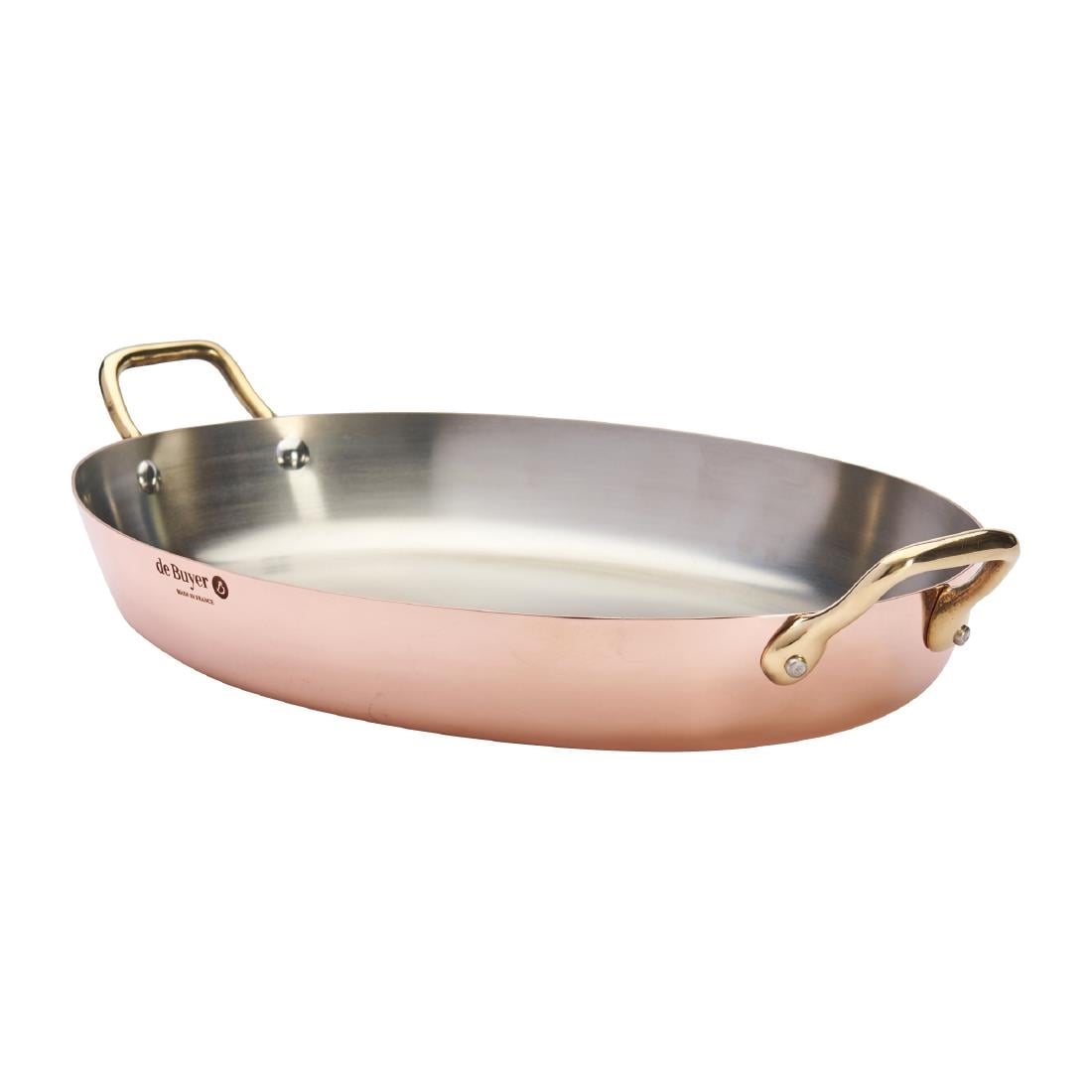 De Buyer Inocuivre Oval Dish with Brass Handles 36cm HZ642 - Image 2