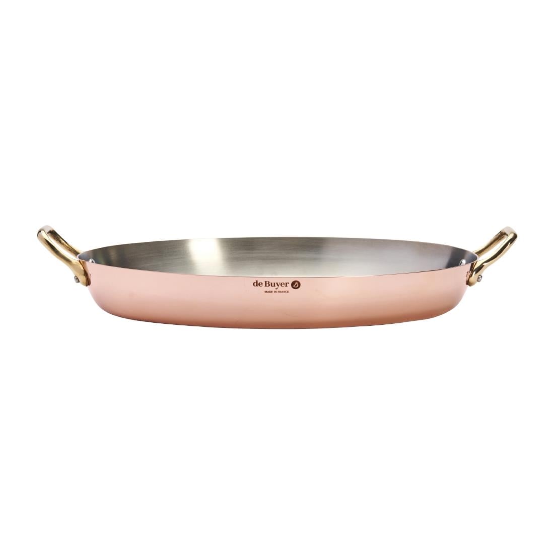 De Buyer Inocuivre Oval Dish with Brass Handles 36cm HZ642 - Image 3