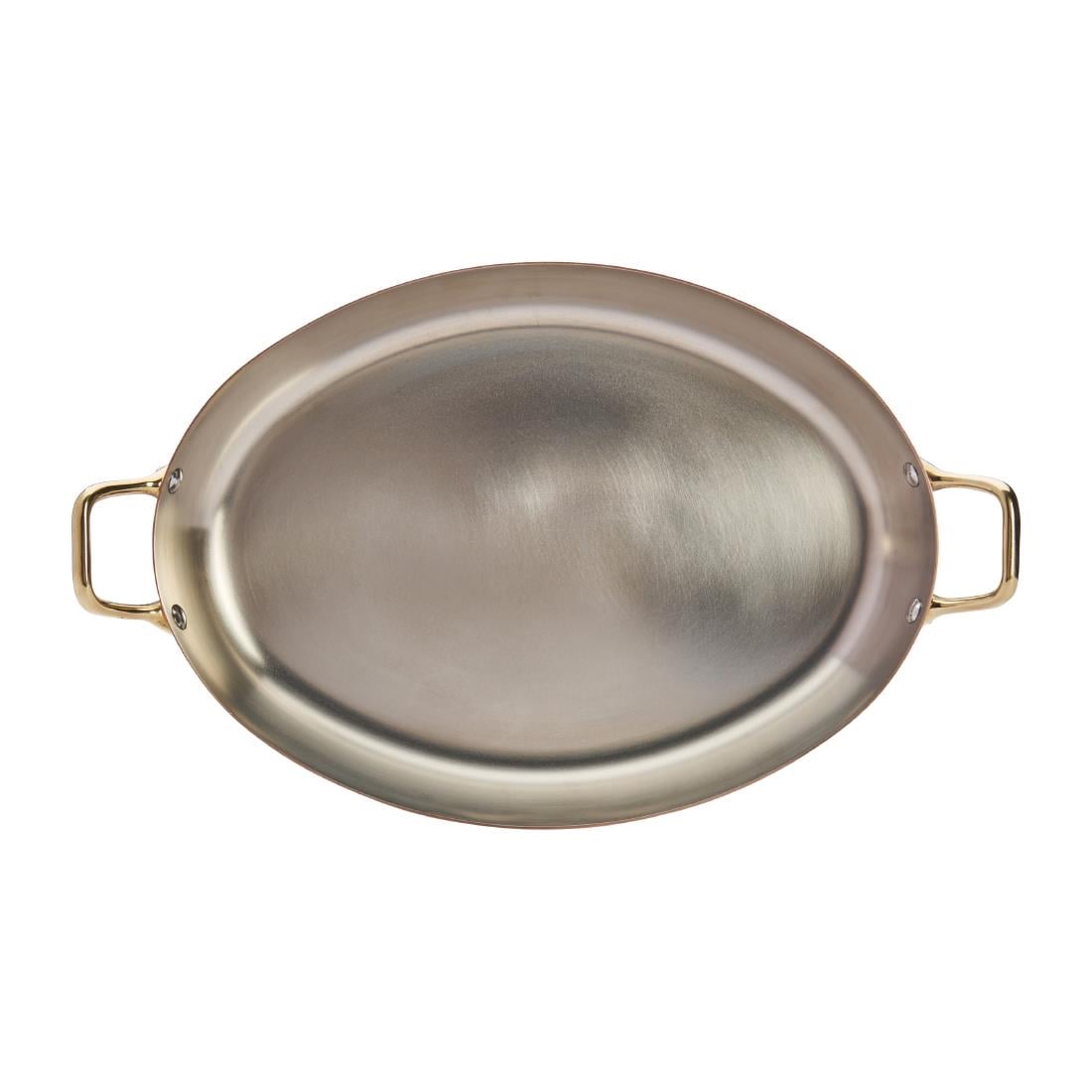 De Buyer Inocuivre Oval Dish with Brass Handles 36cm HZ642 - Image 4