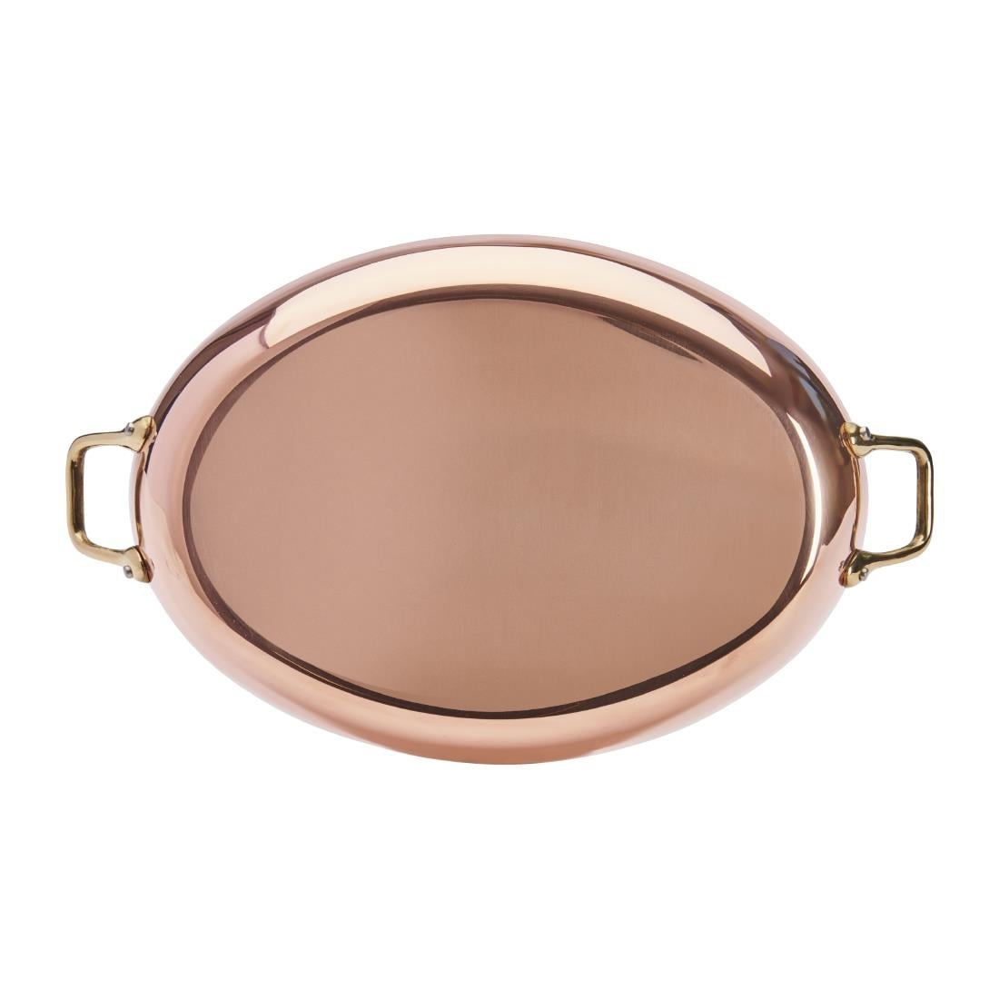 De Buyer Inocuivre Oval Dish with Brass Handles 36cm HZ642 - Image 5