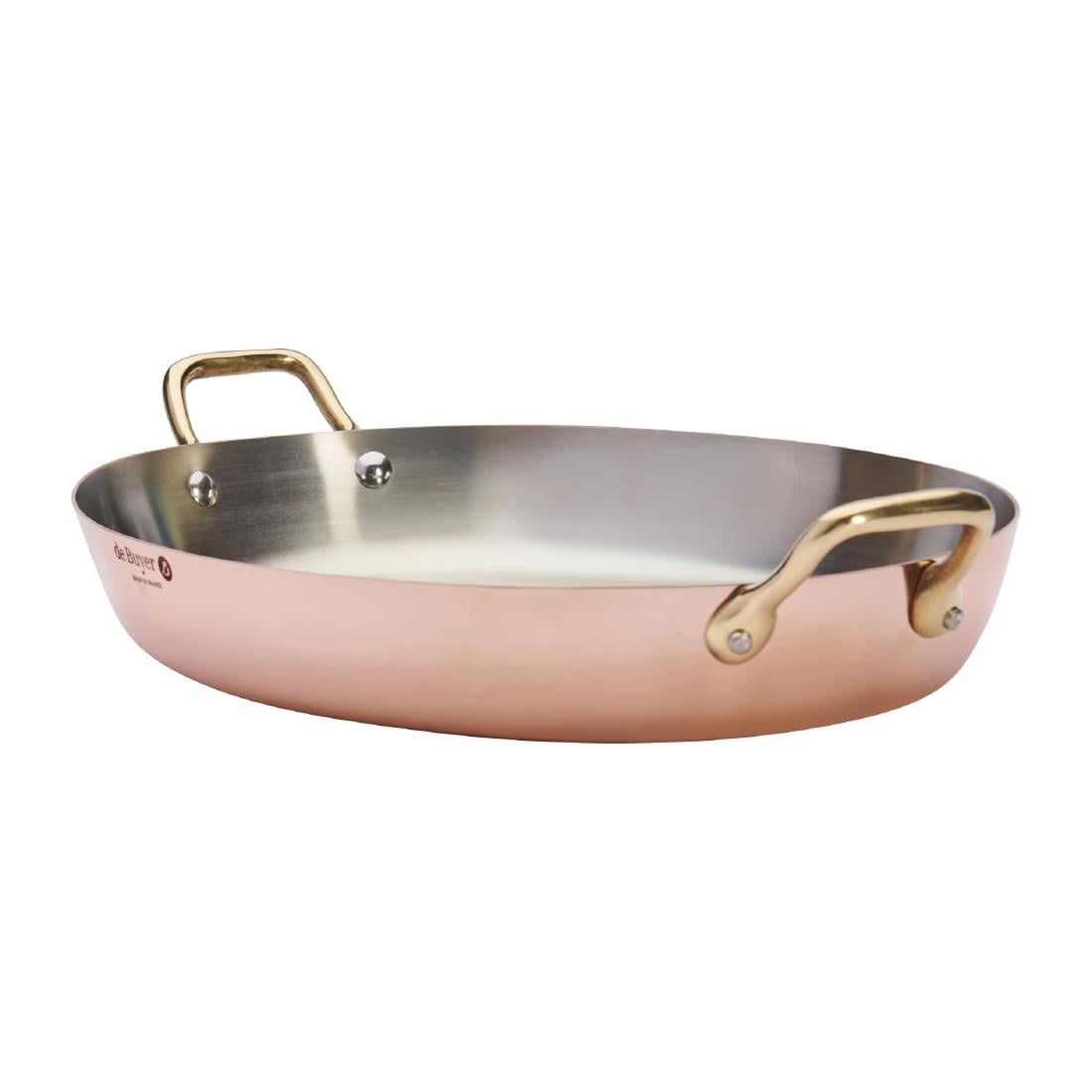 De Buyer Inocuivre Oval Dish with Brass Handles 36cm HZ642 - Image 6