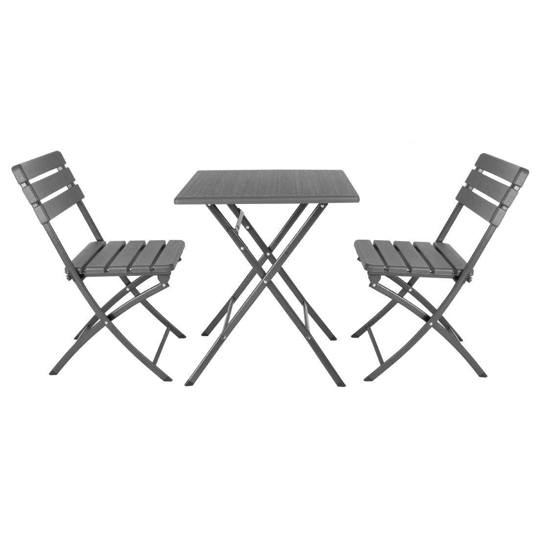Bolero Folding Chairs Grey Wood Effect (2 Pack) HZ891 - Image 6