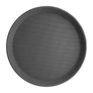 Olympia Kristallon PP Round Non-Slip Tray Black 280mm C556