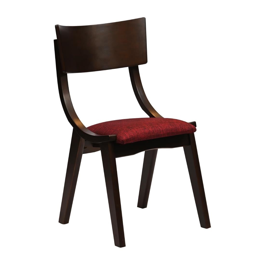 Chelsea Dining Chairs in Dark Walnut with Shetland Scarlett Seats (6 Pack) JA246