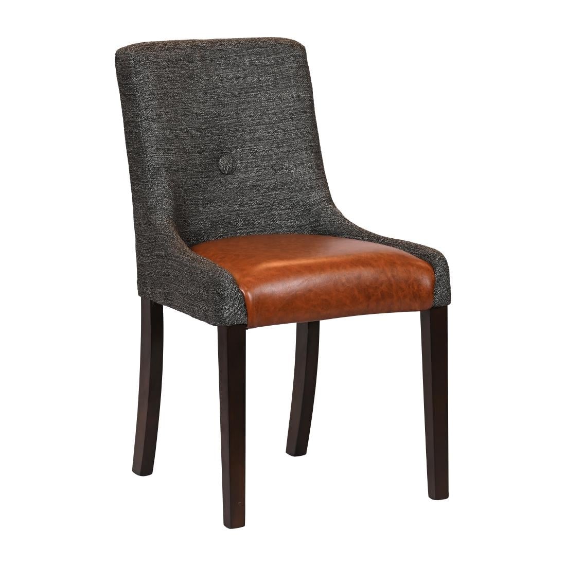 Bath Walnut Dining Chairs with Smoke Back & Tan Seat (6 Pack) JA289