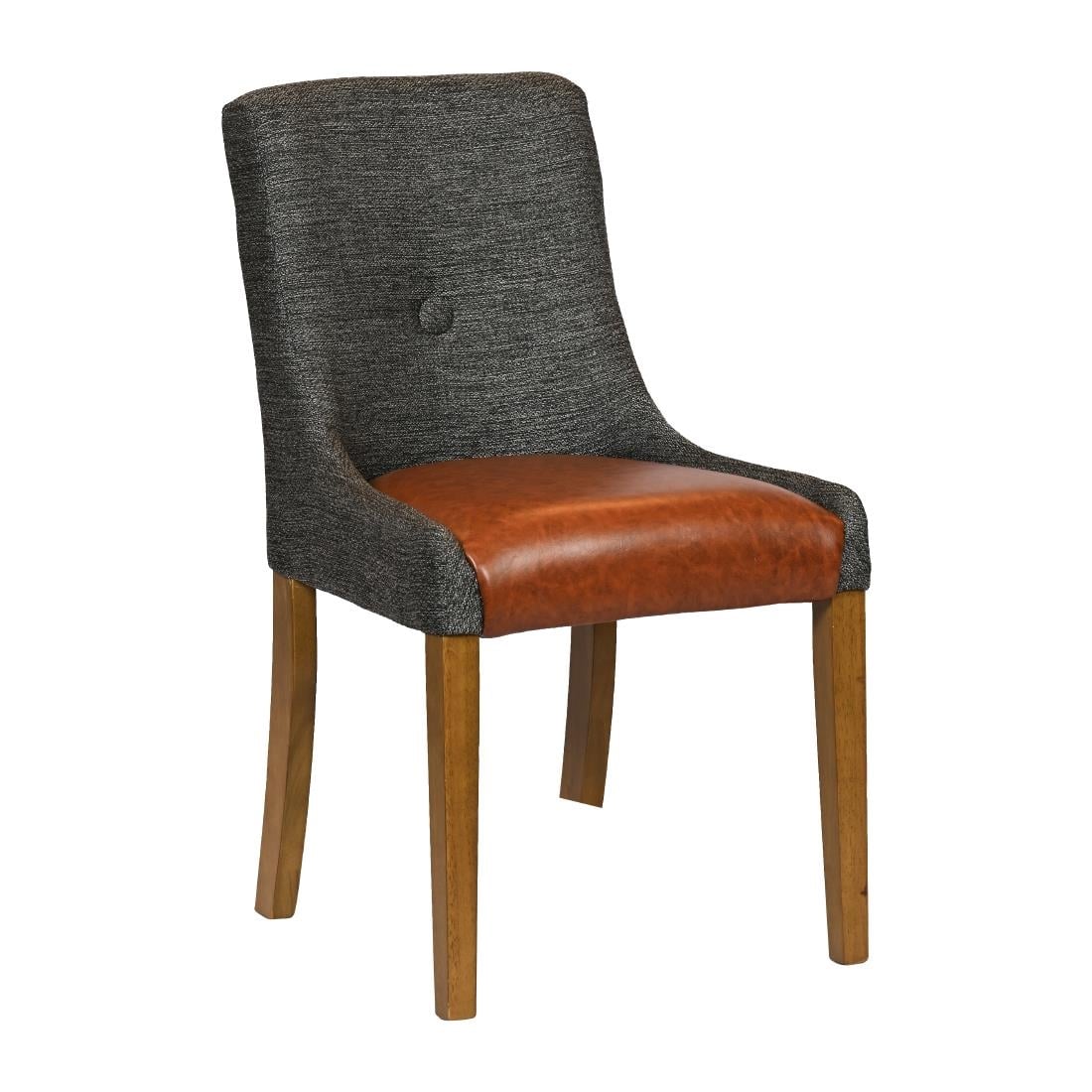 Bath Weathered Oak Dining Chairs with Smoke Back & Tan Seat (6 Pack) JA297