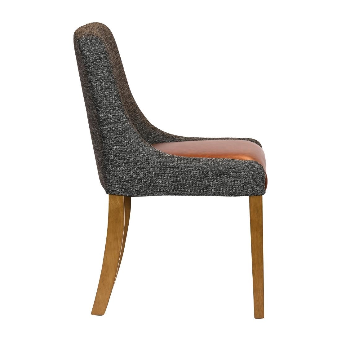 Bath Weathered Oak Dining Chairs with Smoke Back & Tan Seat (6 Pack) JA297 - Image 3