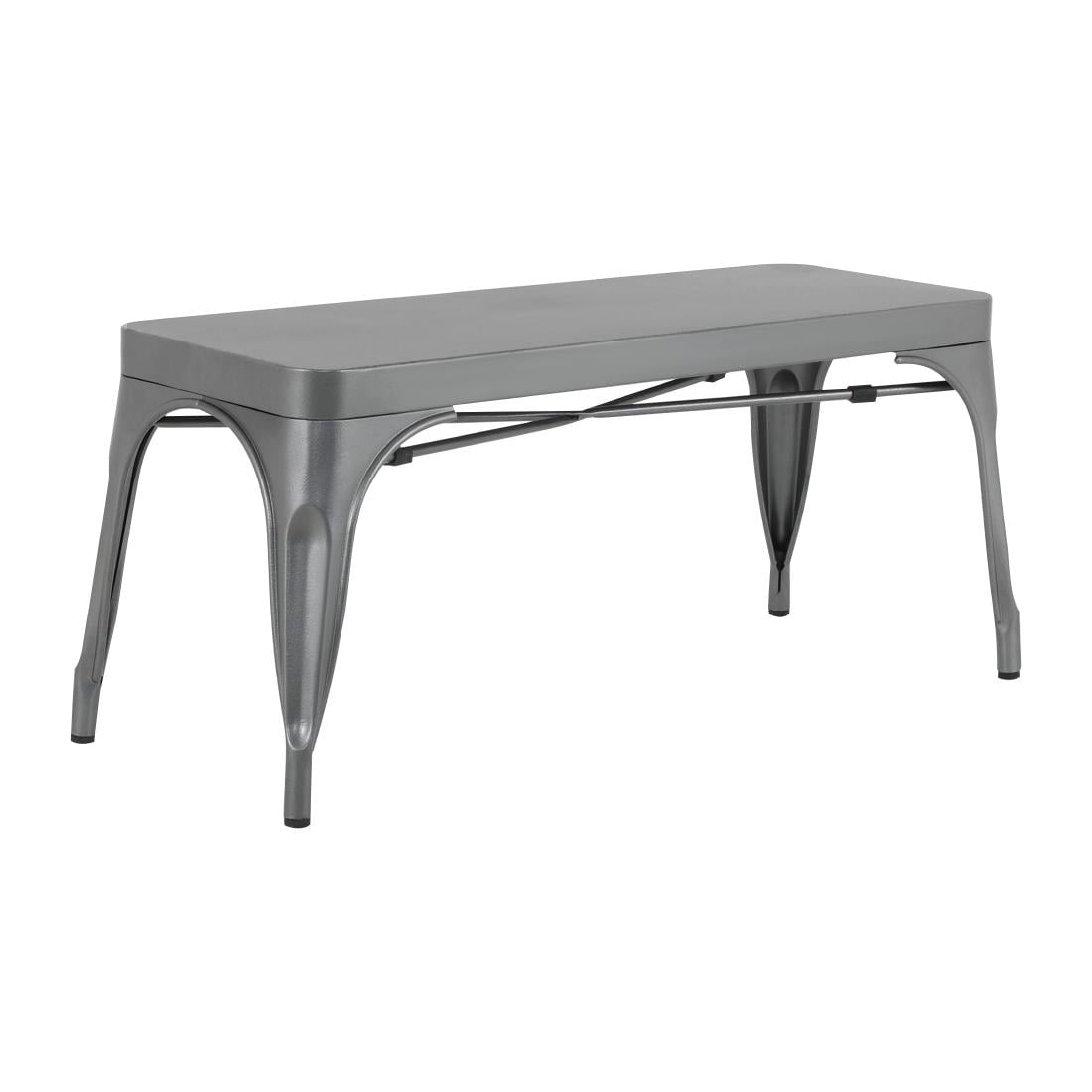 Bolero Bistro Metal Benches Gunmetal 1000mm (2 Pack) JA329