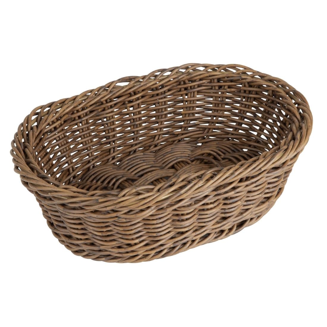 Olympia Polywicker Oval Basket Dark Brown 240x170mm JA359 - Image 2