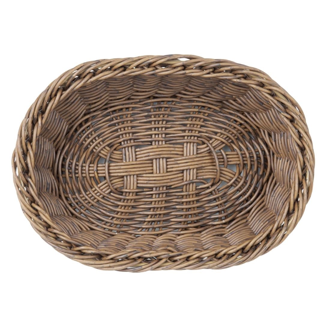 Olympia Polywicker Oval Basket Dark Brown 240x170mm JA359 - Image 3