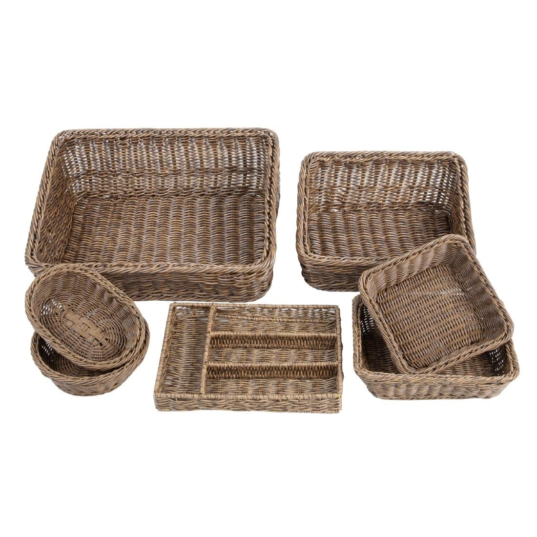 Olympia Polywicker Oval Basket Dark Brown 240x170mm JA359 - Image 4