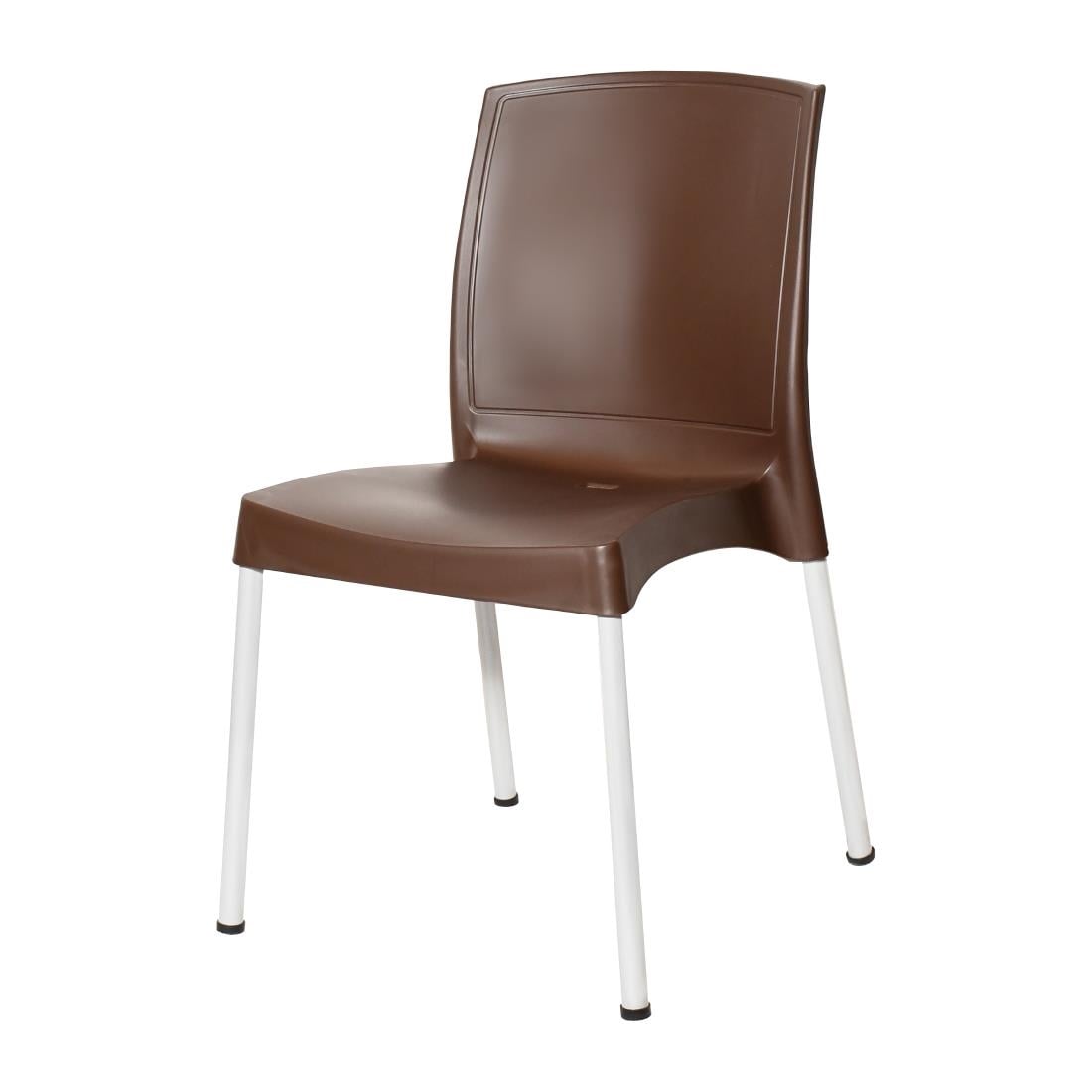 Bolero Elements Polypropylene Plain Side Chairs Dark Brown (4 Pack) JA919 - Image 3