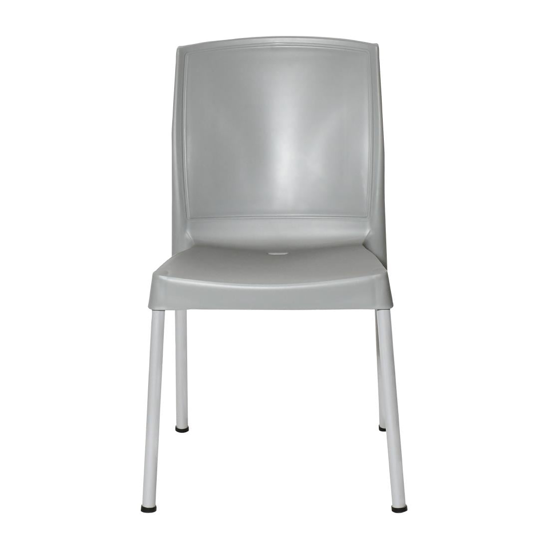 Bolero Elements Polypropylene Plain Side Chairs Grey (4 Pack) JA920 - Image 2