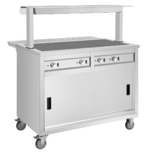 Buffalo Mobile Servery with Solid Heated Top 3x 1/1 GN JB186