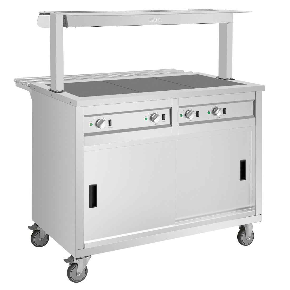 Buffalo Mobile Servery with Solid Heated Top 3x 1/1 GN JB186