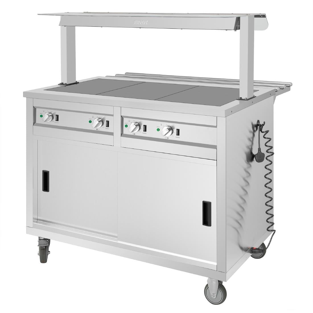 Buffalo Mobile Servery with Solid Heated Top 3x 1/1 GN JB186 - Image 5