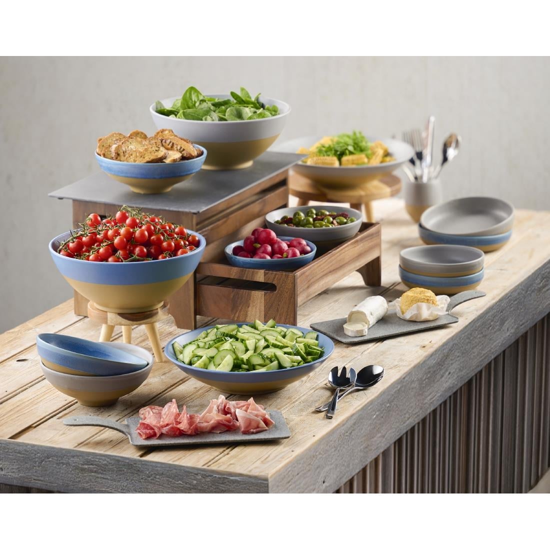 Churchill Emerge Melamine Oslo Blue Deep Serving Bowls 285mm (4 Pack) JC538 - Image 4