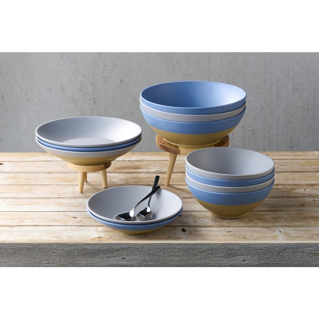 Churchill Emerge Melamine Oslo Blue Deep Serving Bowls 285mm (4 Pack) JC538 - Image 8