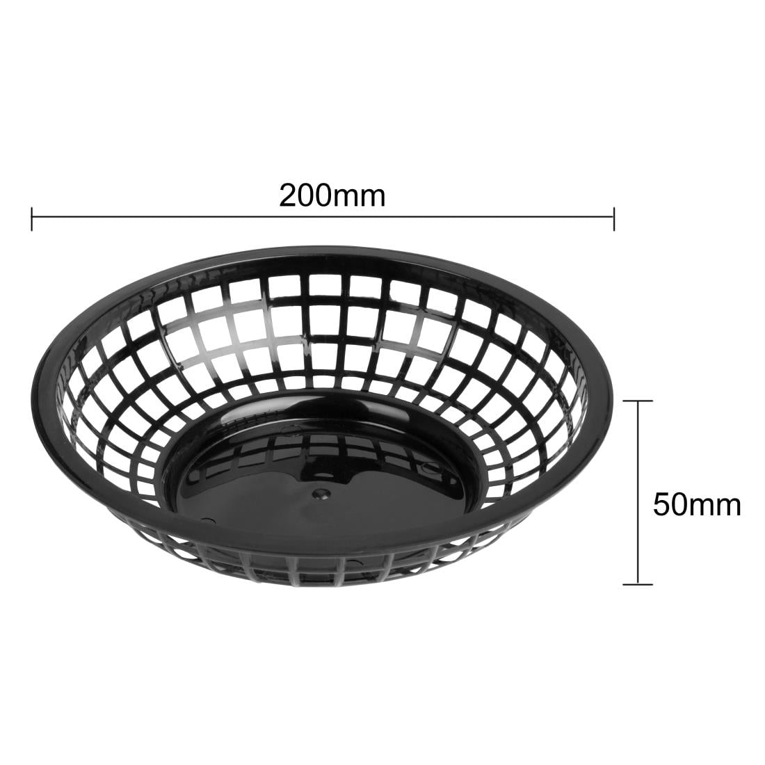 Olympia Kristallon PP Food Baskets Round Black 200x50mm (6 Pack) JE891 - Image 7