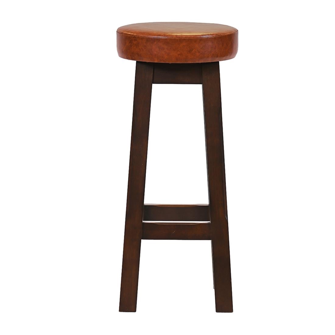 Everyday Wessex Dark Walnut High Stool with Bison Tan Seat (2 Pack) JF961