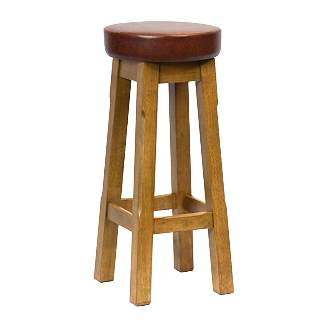 Everyday Wessex Weathered Oak High Stool with Bison Espresso Seat (2 Pack) JF970 - Image 2