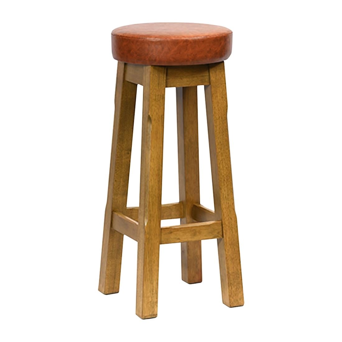 Everyday Wessex Weathered Oak High Stool with Bison Tan Seat (2 Pack) JF971 - Image 2
