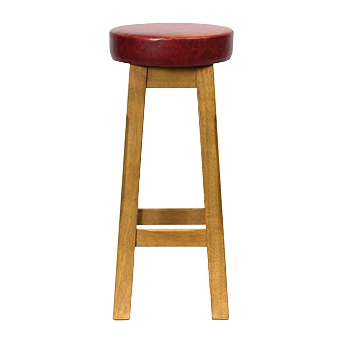 Everyday Wessex Weathered Oak High Stool with Bison Bordeaux Seat (2 Pack) JF972