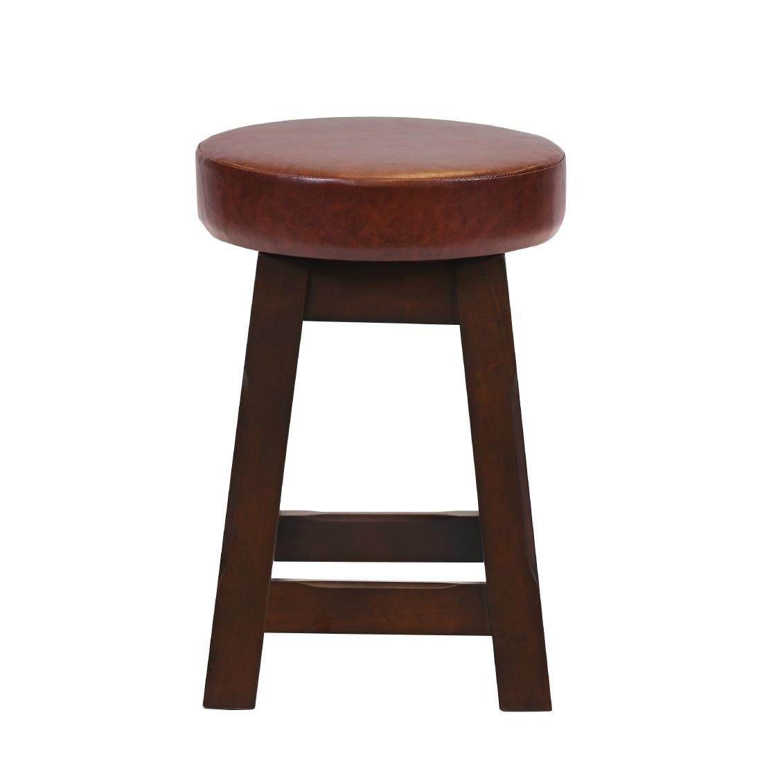 Everyday Wessex Dark Walnut Low Stool with Bison Espresso Seat (2 Pack) JF975