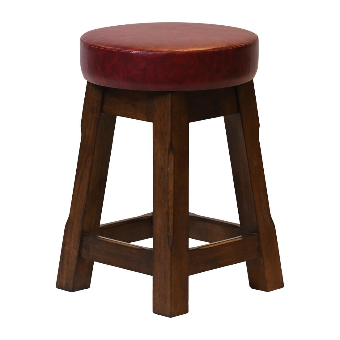 Everyday Wessex Vintage Low Stool with Bison Bordeaux Seat (2 Pack) JF982