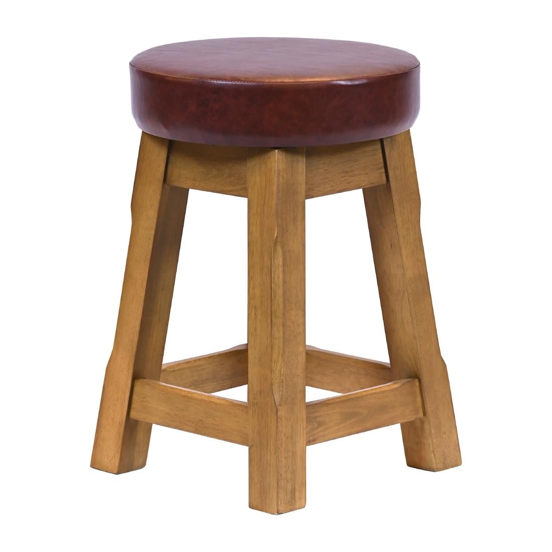 Everyday Wessex Weathered Oak Low Stool with Bison Espresso Seat (2 Pack) JF985 - Image 2
