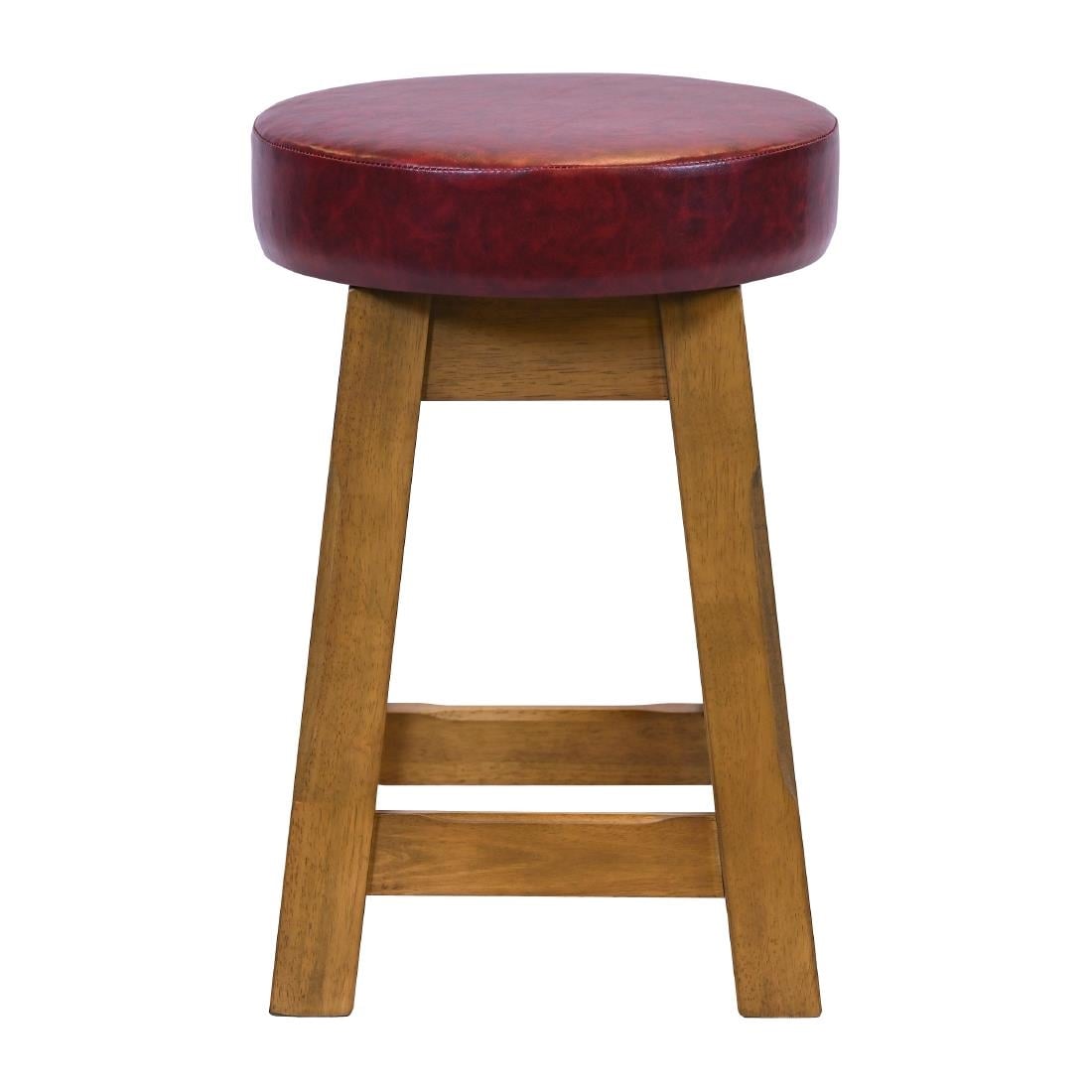 Everyday Wessex Weathered Oak Low Stool with Bison Bordeaux Seat (2 Pack) JF987