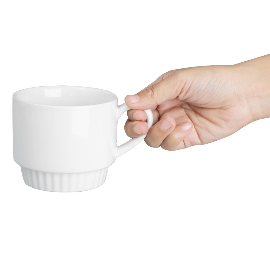 Olympia Café Stacking Mugs White 340ml (6 Pack) JF994 - Image 3