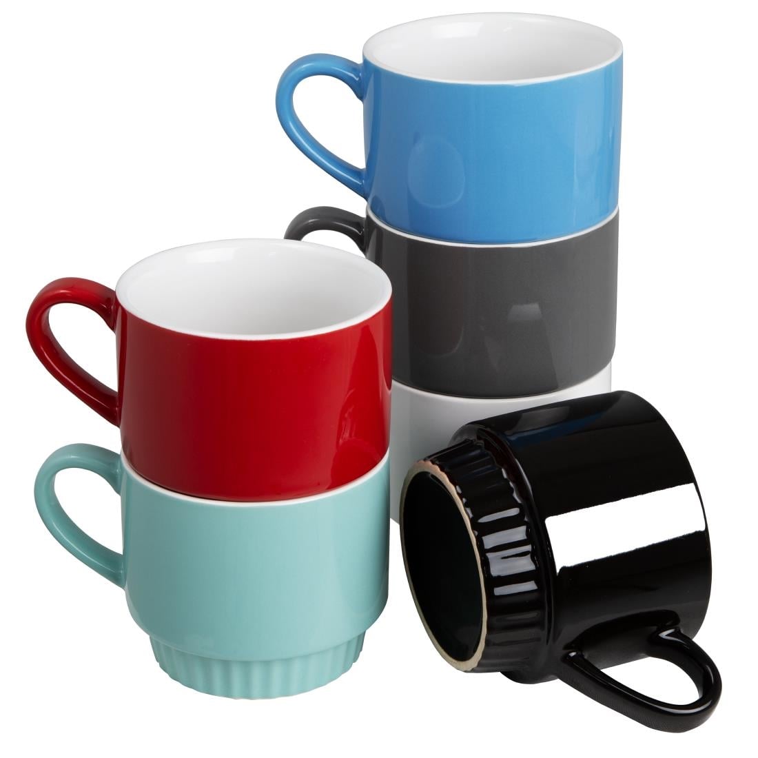 Olympia Café Stacking Mugs White 340ml (6 Pack) JF994 - Image 5