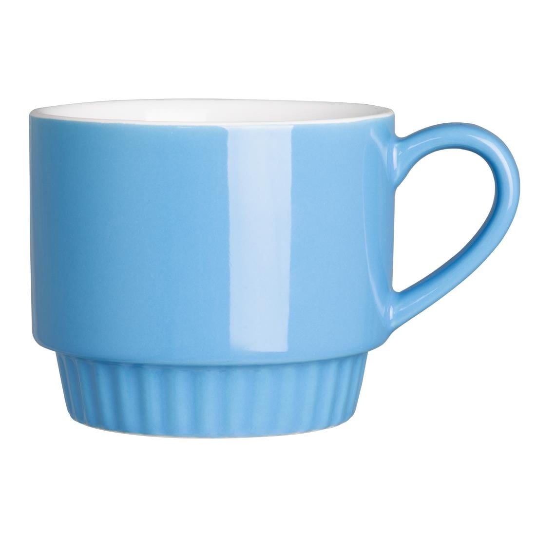 Olympia Café Stacking Mugs Blue 340ml (6 Pack) JF998