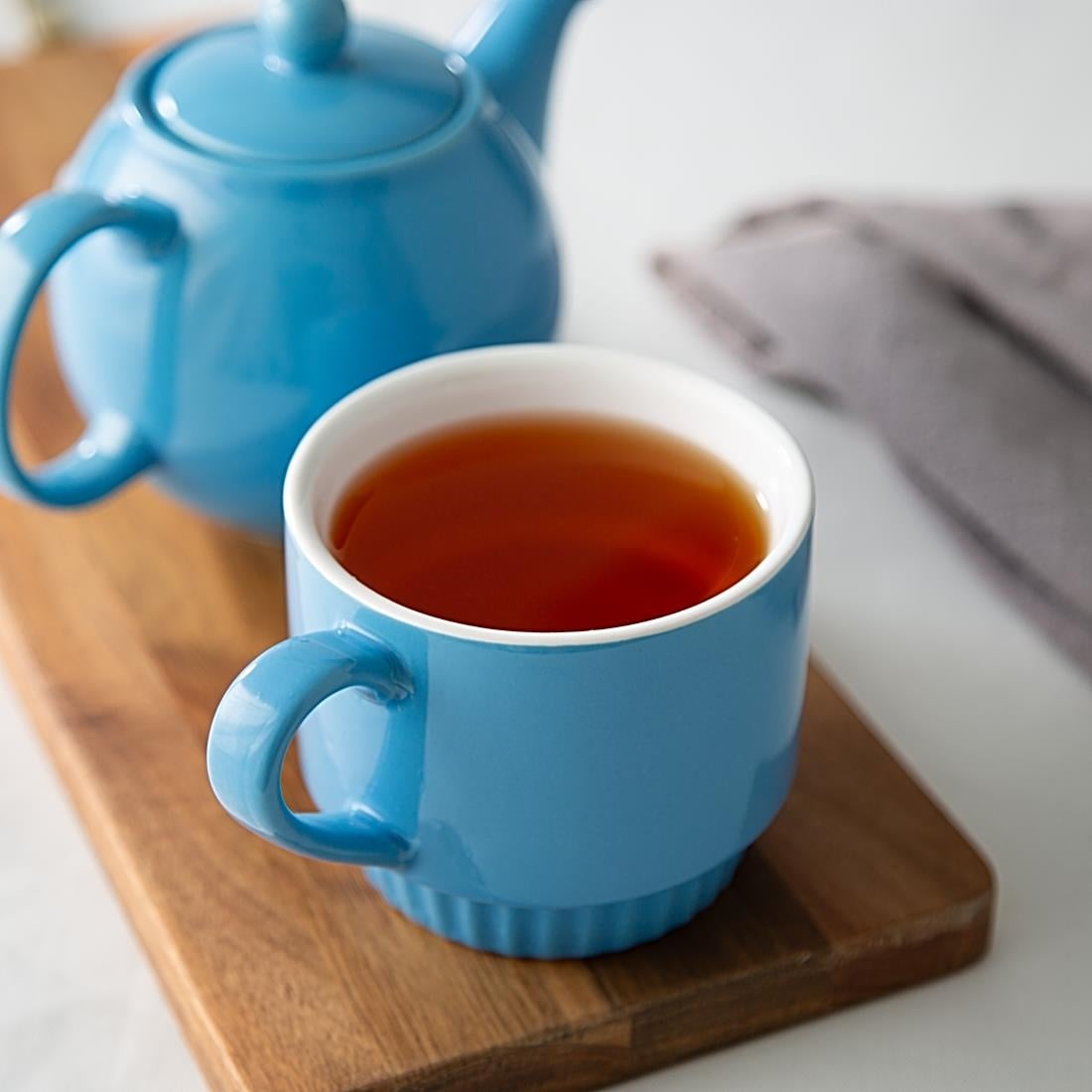 Olympia Café Stacking Mugs Blue 340ml (6 Pack) JF998 - Image 6