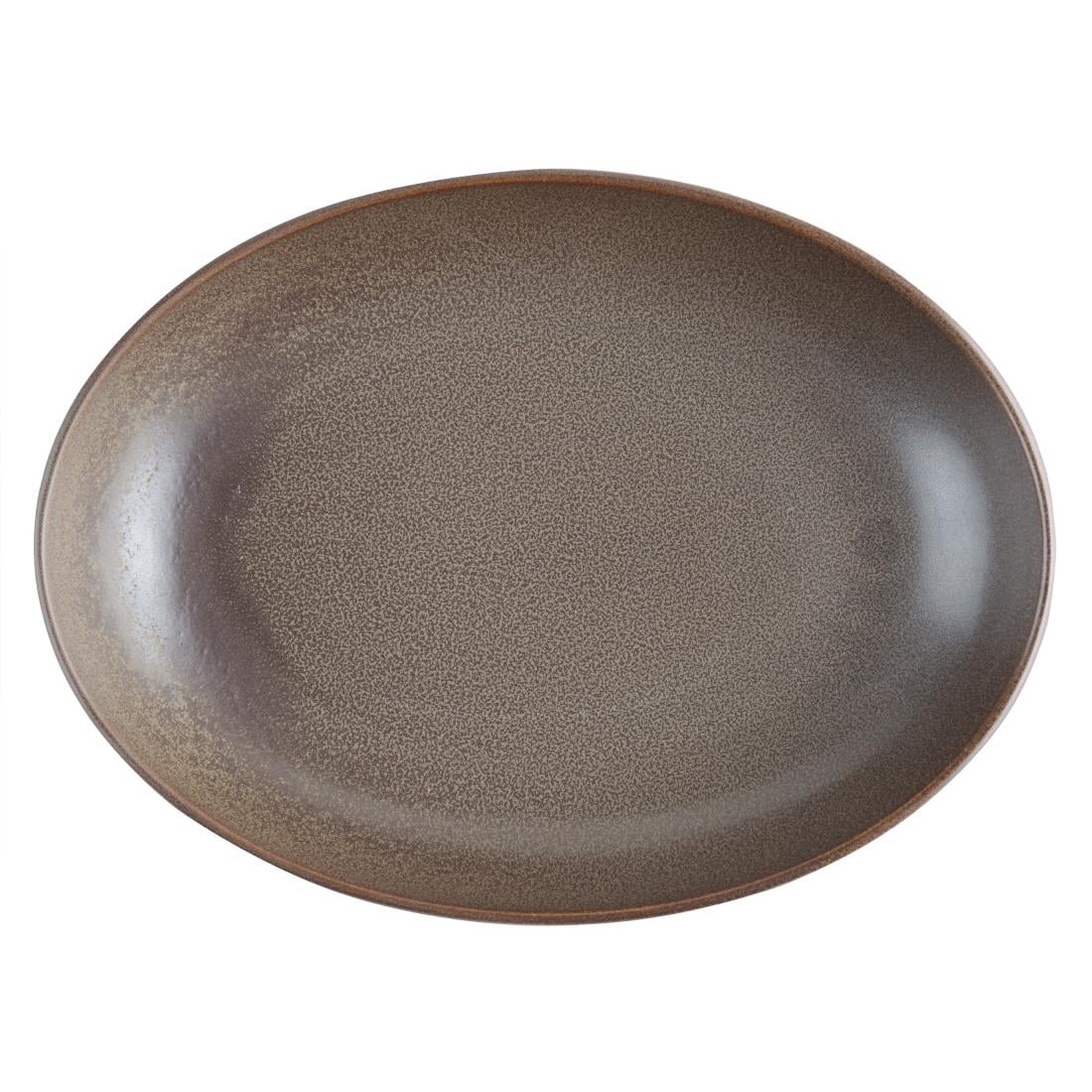 Olympia Ember Oval Bowls Mahogany 265x200mm (4 Pack) JK179