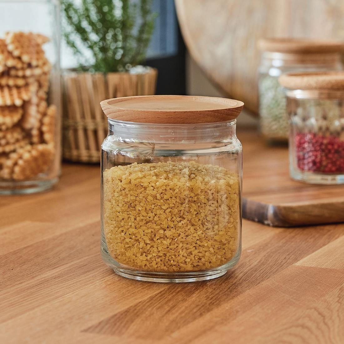 Luminarc Pure Jars & Wood Lids 750ml (6 Pack) JK612 - Image 4