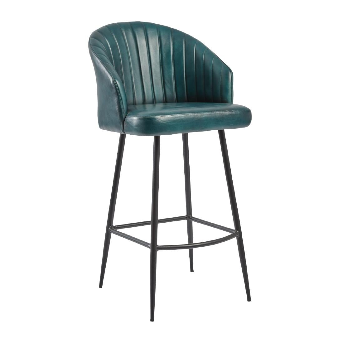 Brooklyn Bruciato Leather Bar Stool Vintage Blue JM474