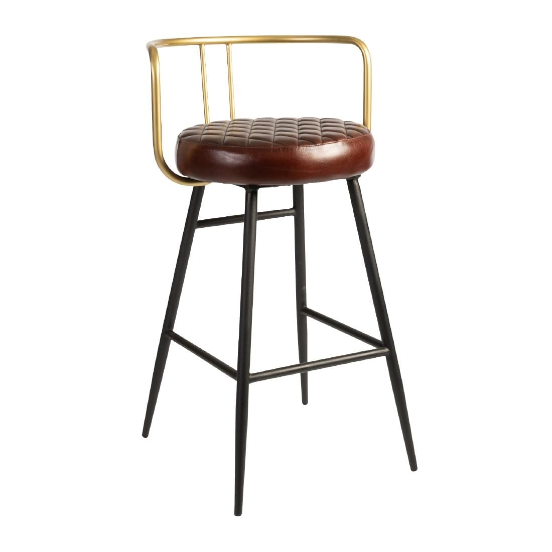 Aulenti Leather Bar Height Cocktail Stool Claret Red JM483