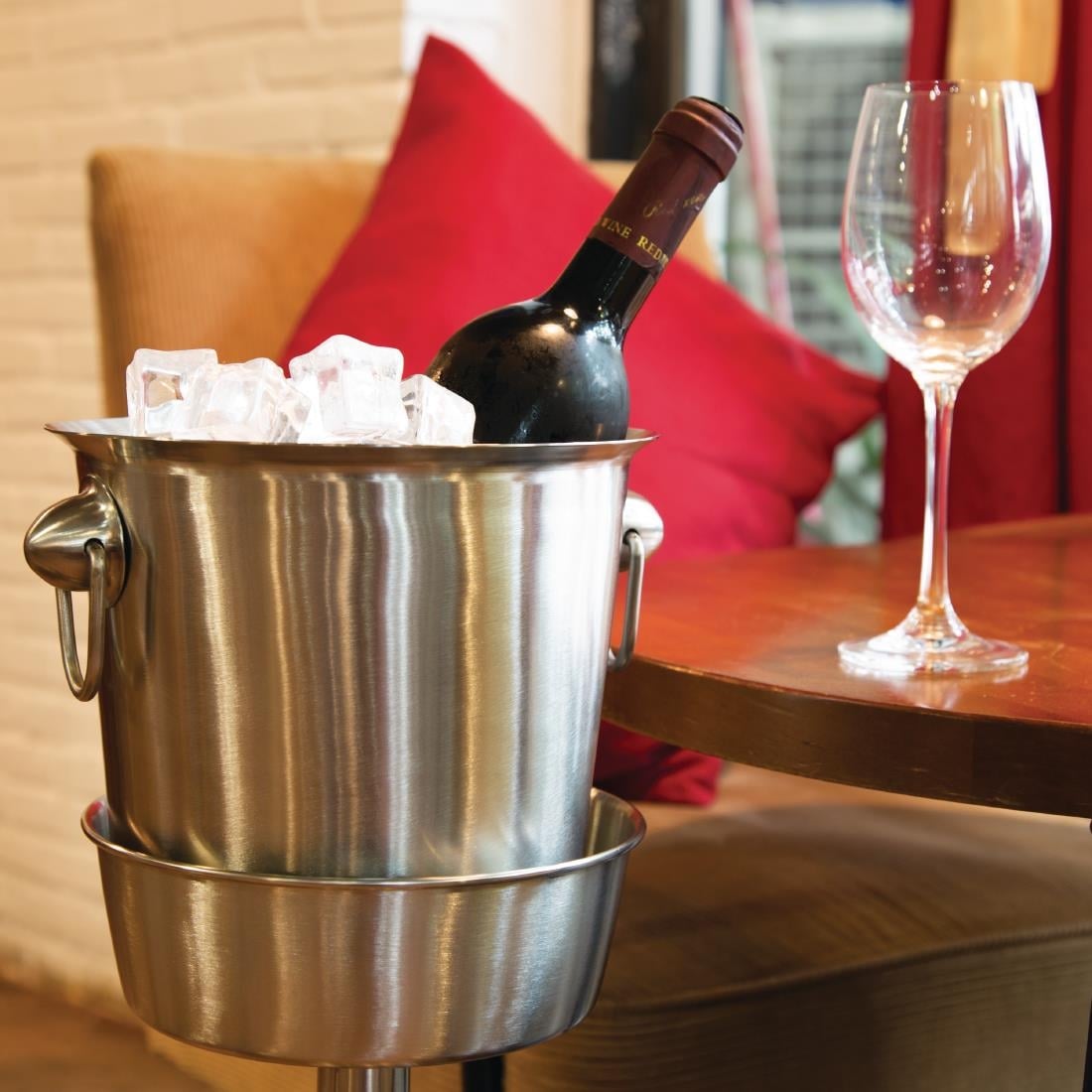 Olympia Brushed Stainless Steel Wine & Champagne Bucket Stand K407 - Image 6