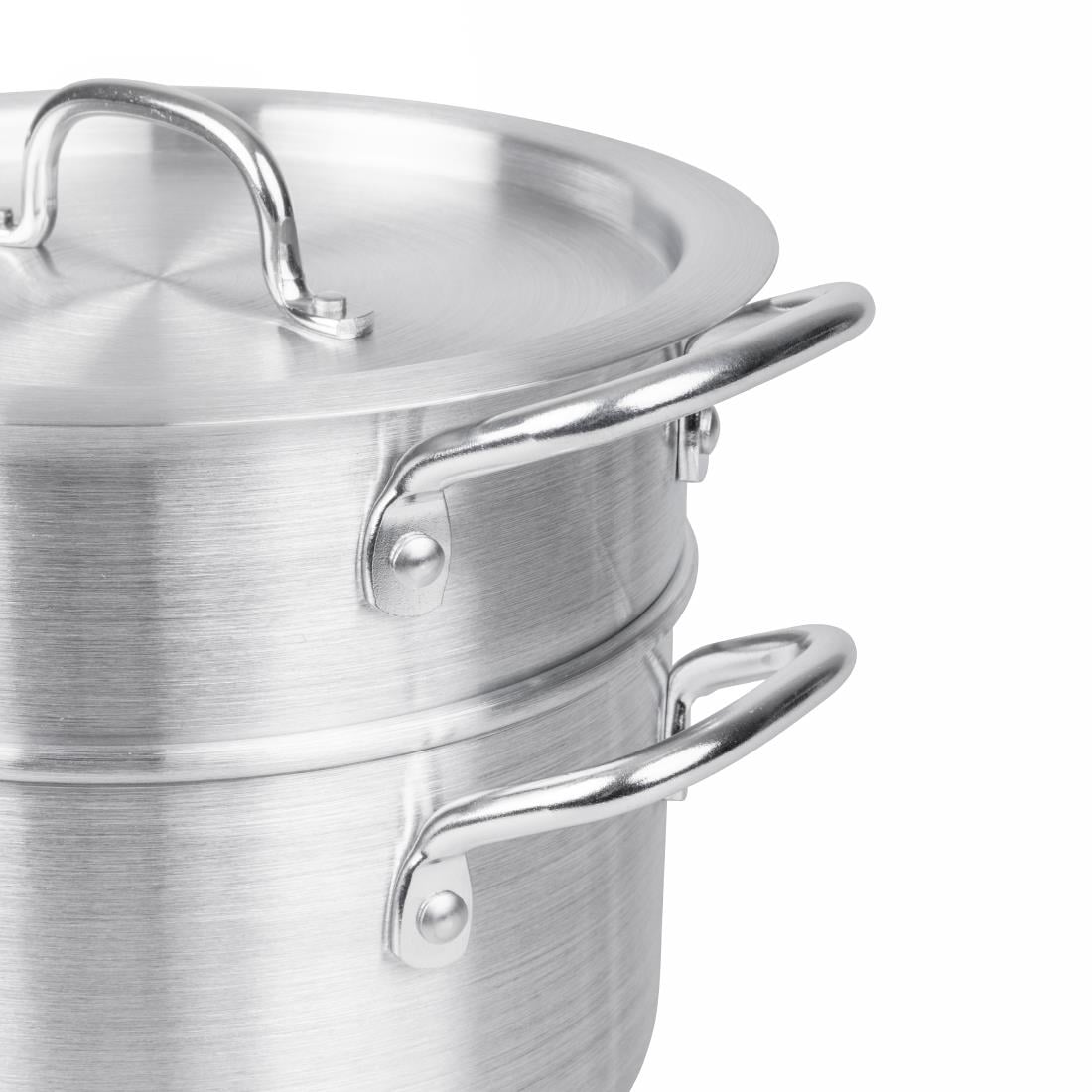 Vogue Aluminium Double Boiler Pan with Lid 24cm K643 - Image 3
