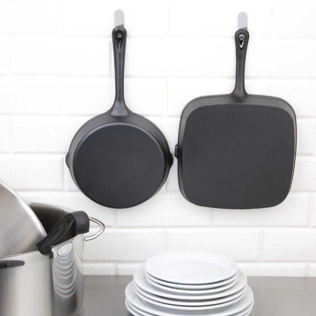 Vogue Square Cast Iron Ribbed Skillet Pan 24cm M653 - Image 8