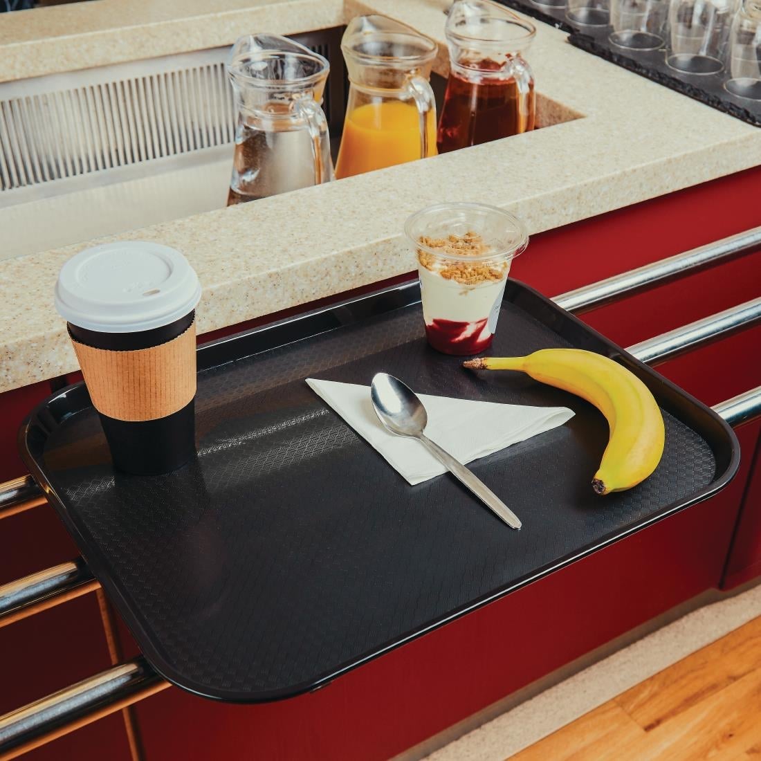 Olympia Kristallon PP Rectangular Tray Black 305x415mm P501 - Image 2